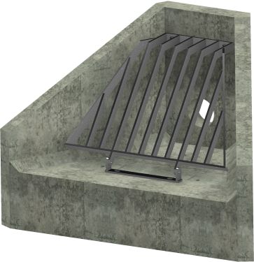 H3C Headwall - 150mm ID pipe - 100mm Invert Level + Cranked Grating render