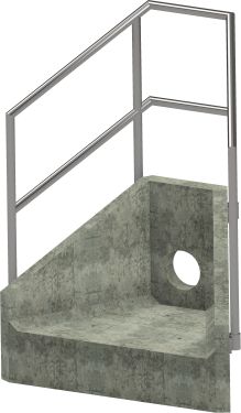 H3C Headwall - 225mm ID pipe - 100mm Invert Level + 3 Sided Kee Klamp render