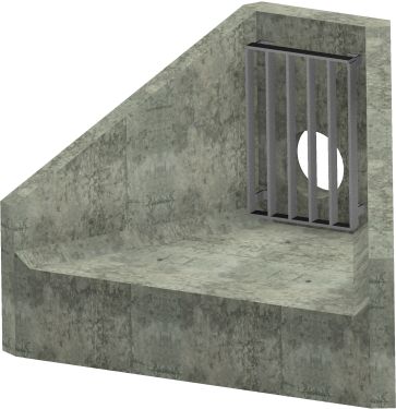 H3C Headwall - 225mm ID pipe - 100mm Invert Level + Close Coupled Grating render