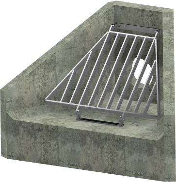 H3C Headwall - 225mm ID pipe - 100mm Invert Level + Sloped Grating render