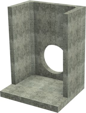 H40C B Headwall - 525mm ID pipe - 100mm Invert Level render