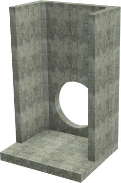 H40C C Headwall - 600mm ID pipe - 100mm Invert Level render