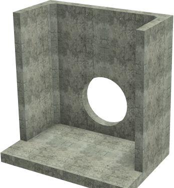 H42C B Headwall - 525mm ID pipe - 100mm Invert Level render