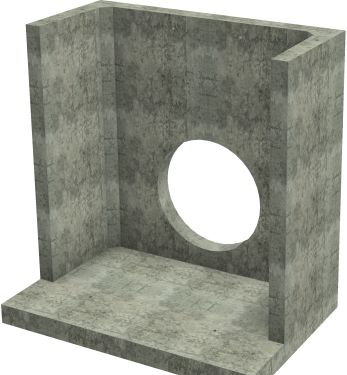 H42C B Headwall - 600mm ID pipe - 100mm Invert Level render