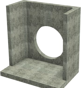 H42C B Headwall - 750mm ID pipe - 100mm Invert Level render