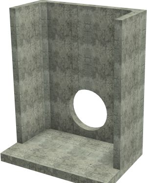 H42C C Headwall - 525mm ID pipe - 100mm Invert Level render
