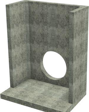 H42C C Headwall - 600mm ID pipe - 100mm Invert Level render