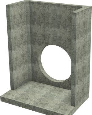 H42C C Headwall - 750mm ID pipe - 100mm Invert Level render