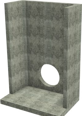 H42C D Headwall - 525mm ID pipe - 100mm Invert Level render