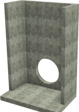 H42C D Headwall - 600mm ID pipe - 100mm Invert Level render