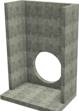 H42C D Headwall - 750mm ID pipe - 100mm Invert Level render