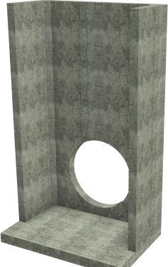 H42C E Headwall - 750mm ID pipe - 100mm Invert Level render
