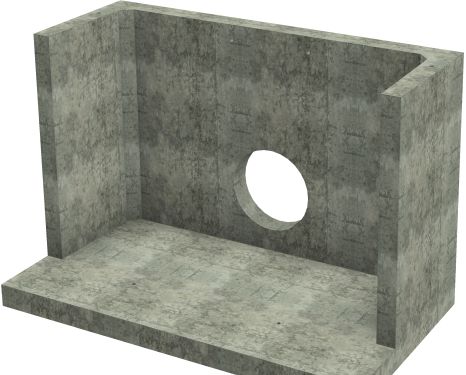 H44C A Headwall - 375mm ID pipe - 100mm Invert Level render