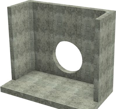 H44C B Headwall - 600mm ID pipe - 100mm Invert Level render