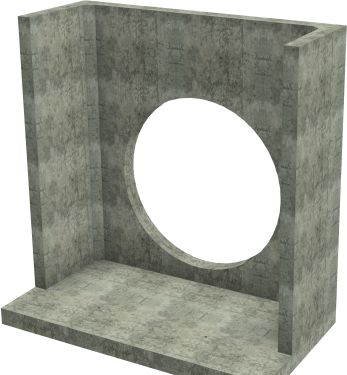 H44C C Headwall - 1050mm ID pipe - 100mm Invert Level render