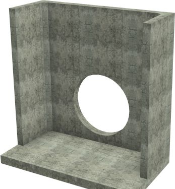 H44C C Headwall - 750mm ID pipe - 100mm Invert Level render