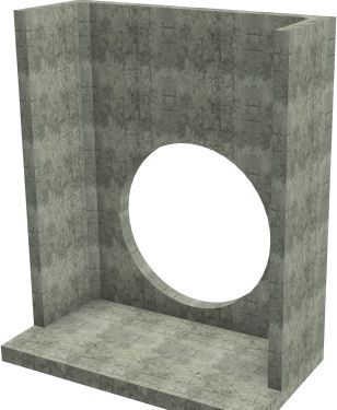 H44C D Headwall - 1050mm ID pipe - 100mm Invert Level render