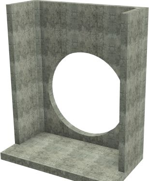 H44C D Headwall - 1200mm ID pipe - 100mm Invert Level render
