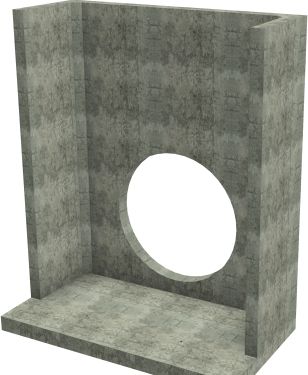 H44C D Headwall - 900mm ID pipe - 100mm Invert Level render