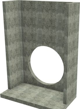 H44C E Headwall - 1050mm ID pipe - 100mm Invert Level render