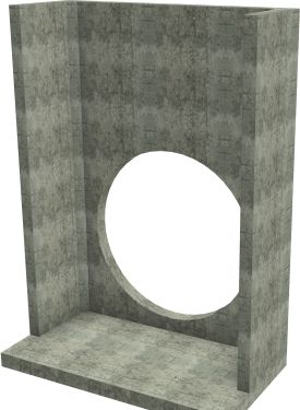 H44C E Headwall - 1200mm ID pipe - 100mm Invert Level render