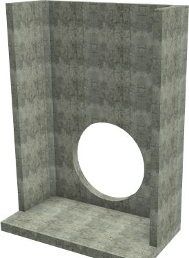 H44C E Headwall - 900mm ID pipe - 100mm Invert Level render