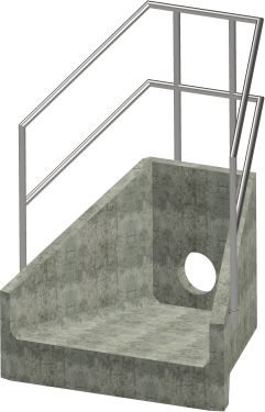 H6C A Headwall - 300mm ID pipe - 100mm Invert Level + 3 Sided Kee Klamp render