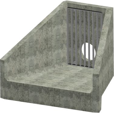 H6C A Headwall - 300mm ID pipe - 100mm Invert Level + Close Coupled Grating render