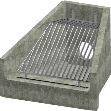 H6C A Headwall - 300mm ID pipe - 100mm Invert Level + Cranked Grating render