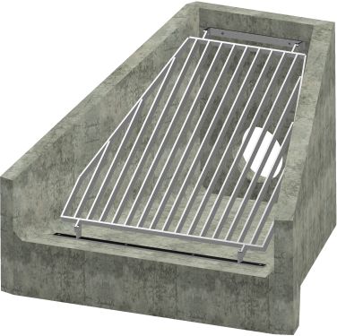 H6C A Headwall - 300mm ID pipe - 100mm Invert Level + Sloped Grating render