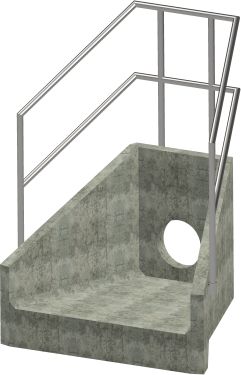 H6C A Headwall - 375mm ID pipe - 100mm Invert Level + 3 Sided Kee Klamp render