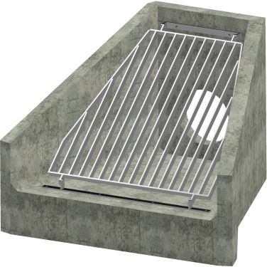 H6C A Headwall - 375mm ID pipe - 100mm Invert Level + Sloped Grating render