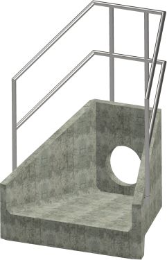 H6C A Headwall - 450mm ID pipe - 100mm Invert Level + 3 Sided Kee Klamp render