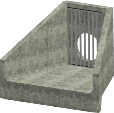 H6C A Headwall - 450mm ID pipe - 100mm Invert Level + Close Coupled Grating render