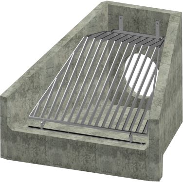 H6C A Headwall - 450mm ID pipe - 100mm Invert Level + Cranked Grating render