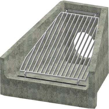 H6C A Headwall - 450mm ID pipe - 100mm Invert Level + Sloped Grating render