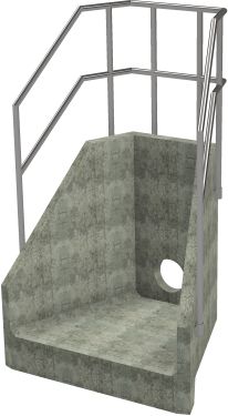 H6C B Headwall - 300mm ID pipe - 100mm Invert Level + 3 Sided Kee Klamp render