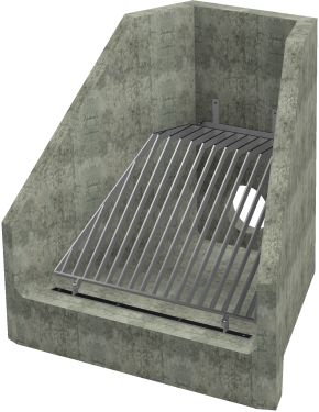 H6C B Headwall - 300mm ID pipe - 100mm Invert Level + Cranked Grating render