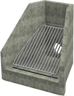 H6C B Headwall - 300mm ID pipe - 100mm Invert Level + Sloped Grating render