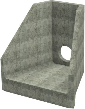 H6C B Headwall - 375mm ID pipe - 100mm Invert Level render