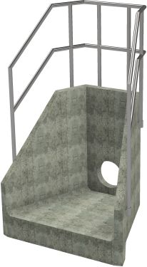 H6C B Headwall - 375mm ID pipe - 100mm Invert Level + 3 Sided Kee Klamp render