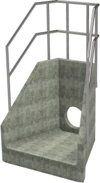 H6C B Headwall - 450mm ID pipe - 100mm Invert Level + 3 Sided Kee Klamp render