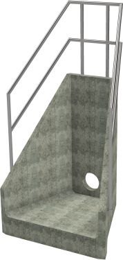 H6C C Headwall - 300mm ID pipe - 100mm Invert Level + 3 Sided Kee Klamp render