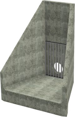 H6C C Headwall - 300mm ID pipe - 100mm Invert Level + Close Coupled Grating render