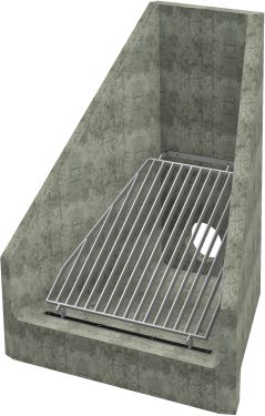 H6C C Headwall - 300mm ID pipe - 100mm Invert Level + Sloped Grating render