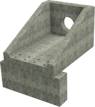 R10C A Headwall - 375mm ID pipe - 150mm Invert Level + 650 x 300mm Toe render