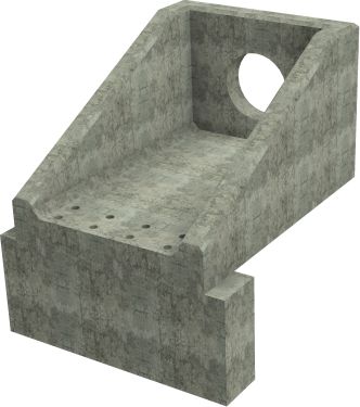 R10C A Headwall - 450mm ID pipe - 150mm Invert Level + 650 x 300mm Toe render