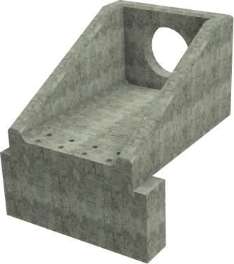 R10C A Headwall - 525mm ID pipe - 150mm Invert Level + 650 x 300mm Toe render