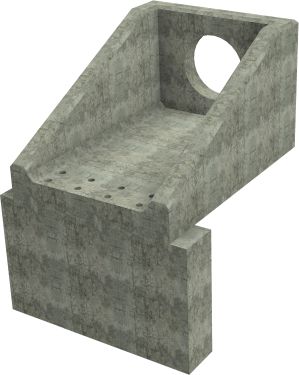 R10C A Headwall - 525mm ID pipe - 150mm Invert Level + 950 x 300mm Toe render