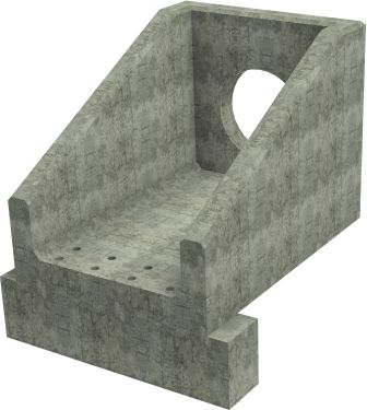 R10C B Headwall - 600mm ID pipe - 150mm Invert Level + 400 x 300mm Toe render